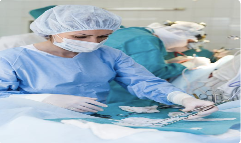 Surgeons performing a cholecystectomy