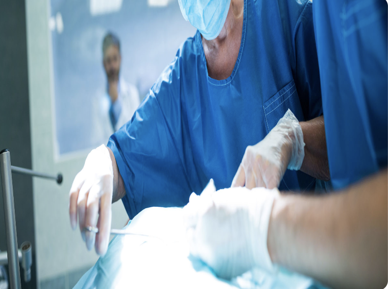 Surgeons performing laparoscopic surgery